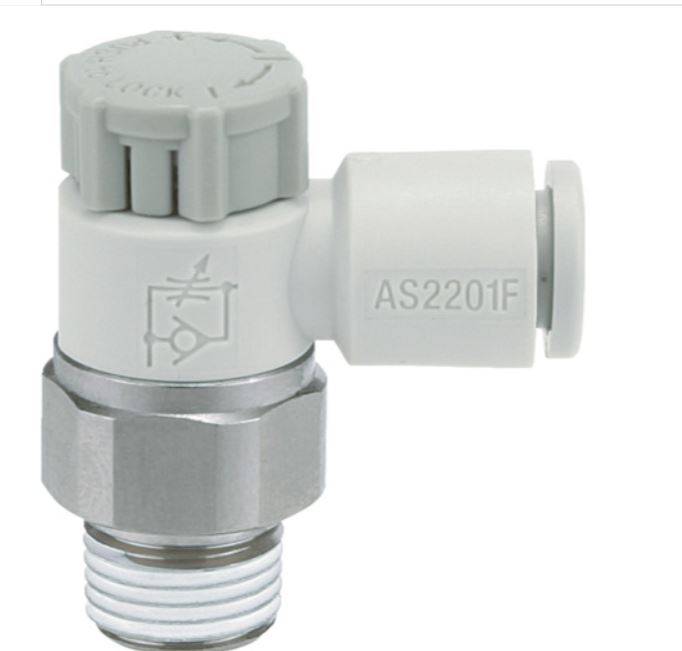 SMC速度控制阀AS2201F-01-06SA/单触管接头速度控制器（带弯头型、密封剂）
