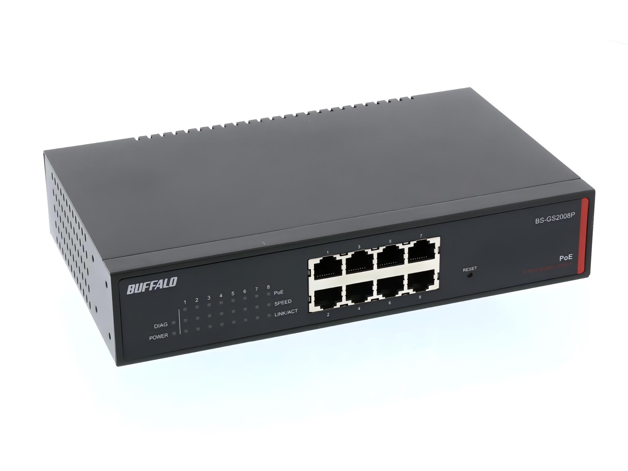 巴法络buffalo交换机BS-GS2008P销售：15655134803